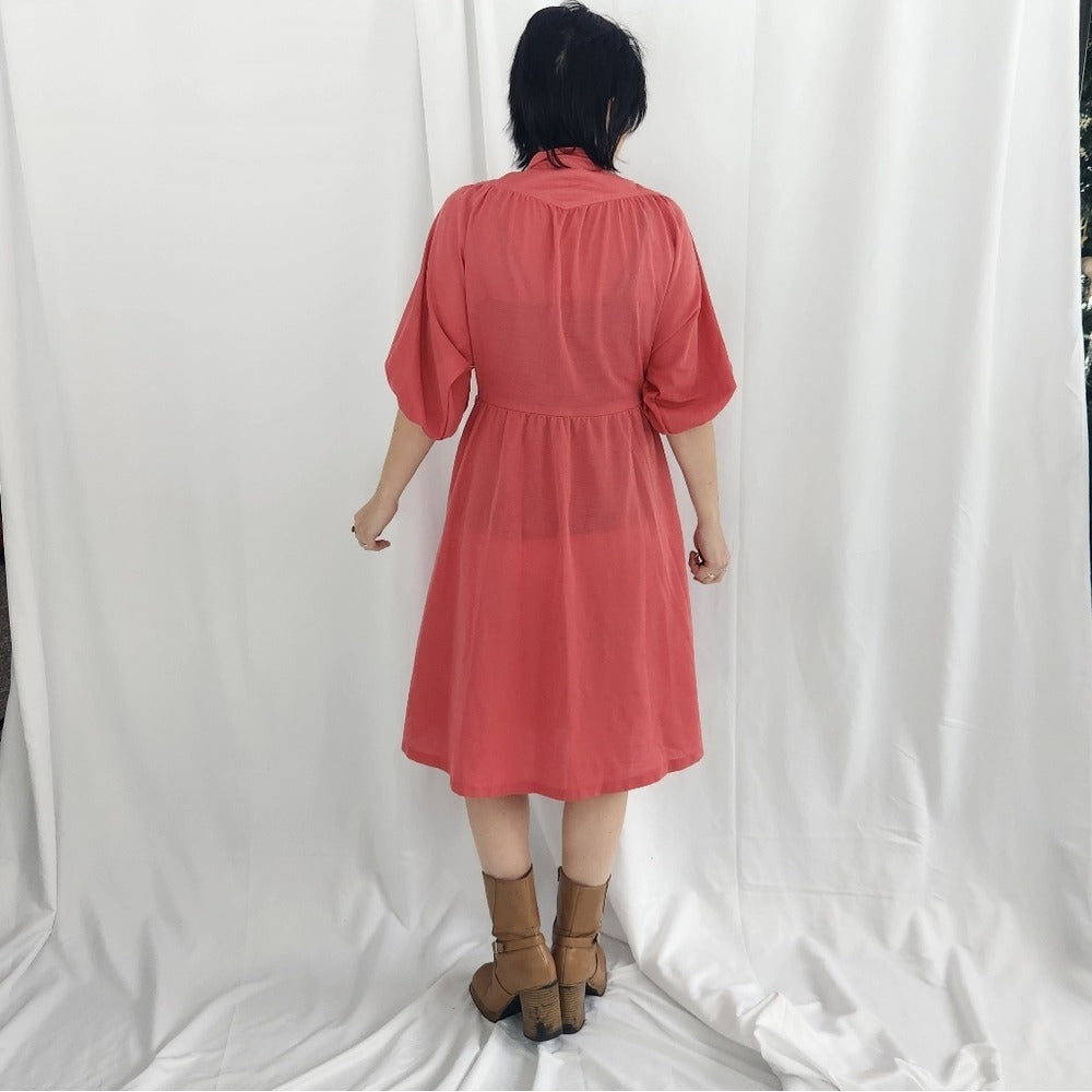 70s/80s Coral Day Dress