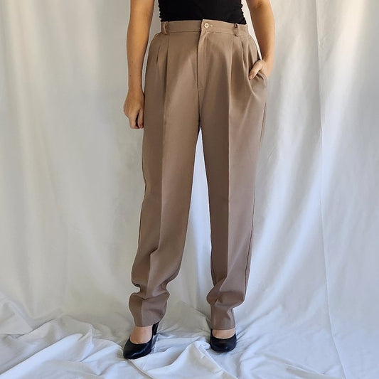 80s Khaki Pleated Trousers