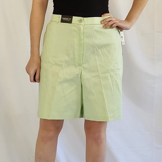 90s Deadstock Pastel Green Pleated Shorts