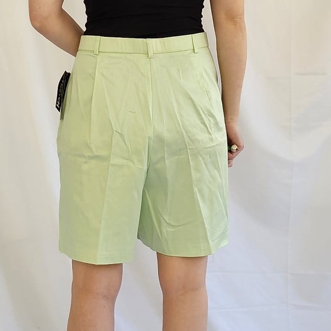 90s Deadstock Pastel Green Pleated Shorts