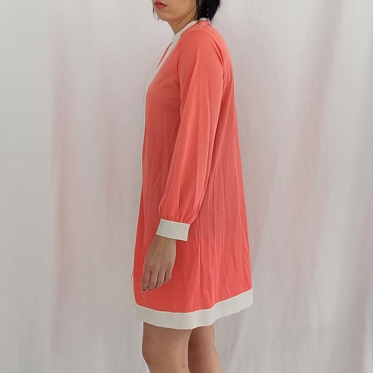 60s Hot Pink Mod Long Sleeve Mini Dress