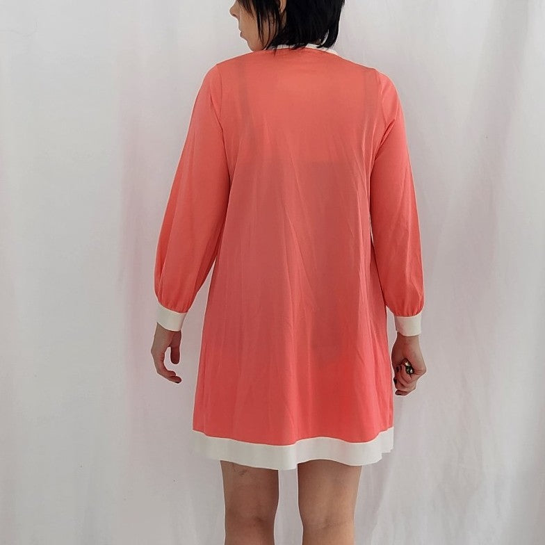 60s Hot Pink Mod Long Sleeve Mini Dress
