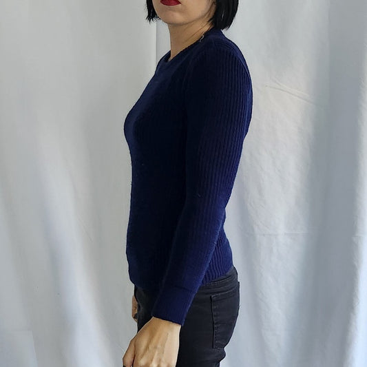 80s Blue Crew Neck Sweater