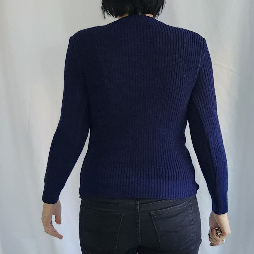 80s Blue Crew Neck Sweater