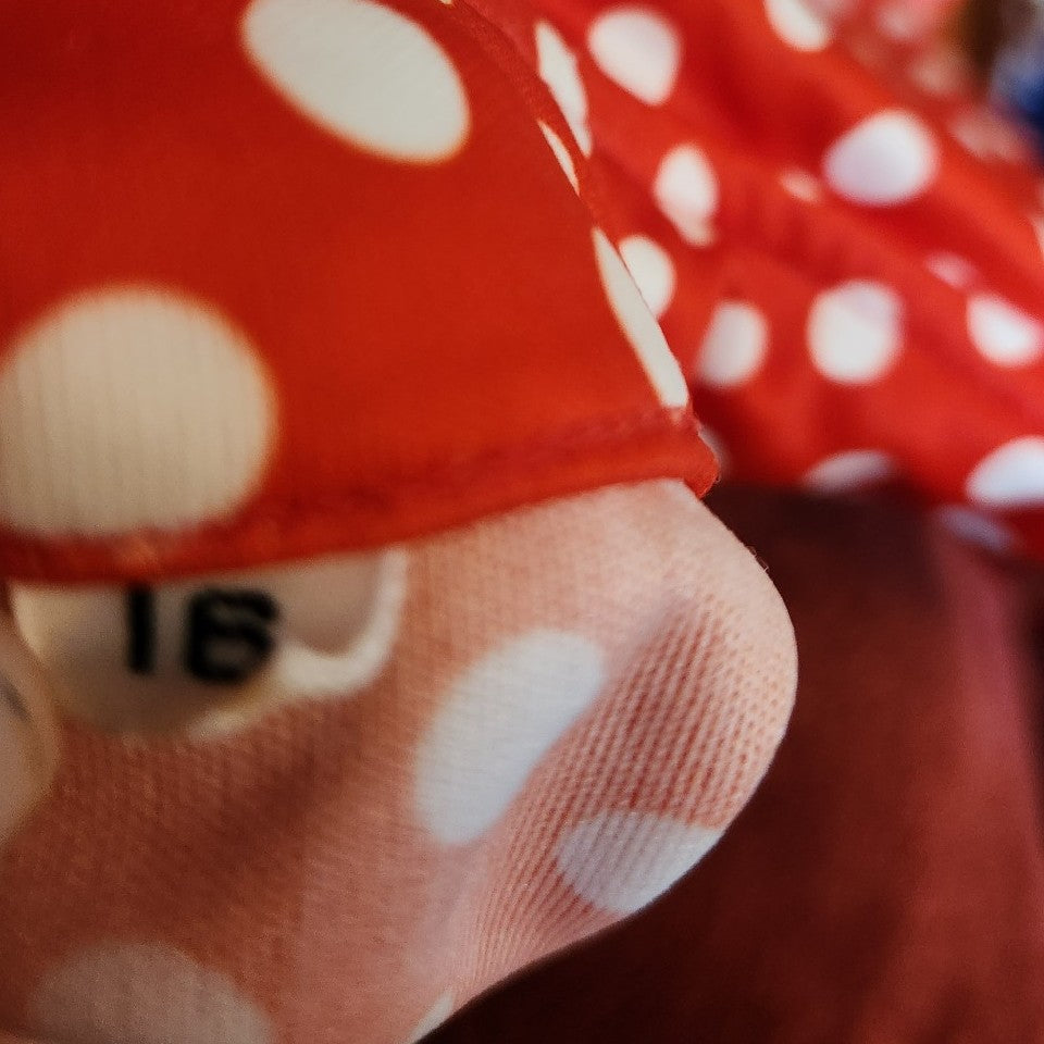 70s Red and White Polka Dot Blouse