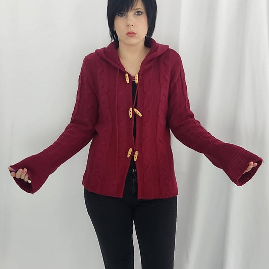 Y2K Deadstock Burgundy Cardigan
