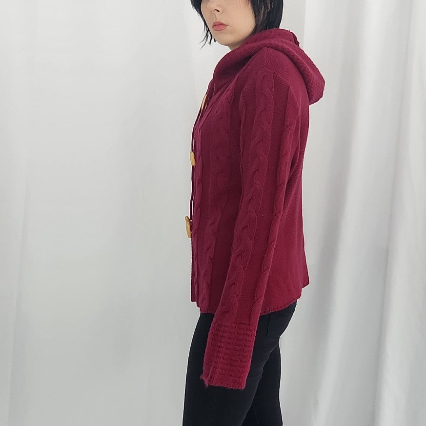 Y2K Deadstock Burgundy Cardigan