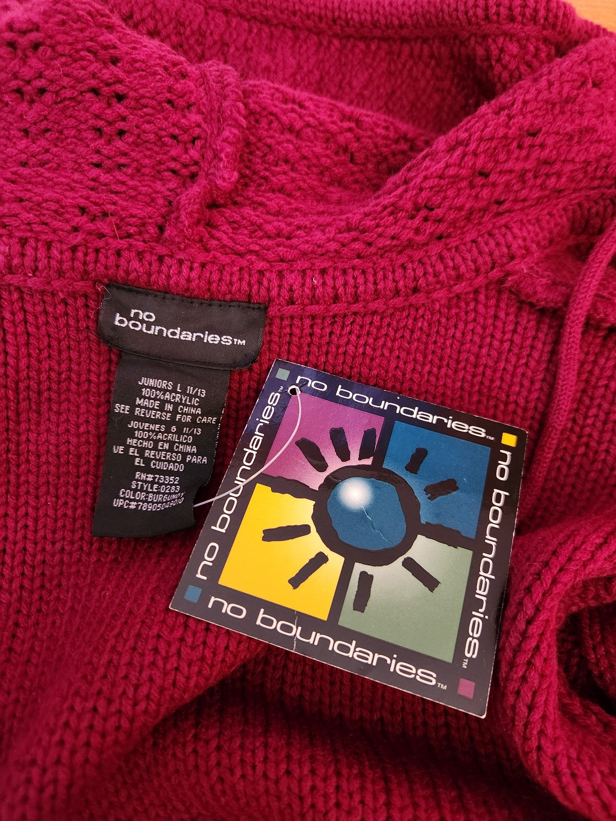 Y2K Deadstock Burgundy Cardigan