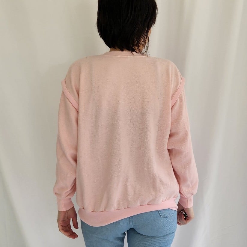 80s Pastel Pink Crew Neck Sweatshirt