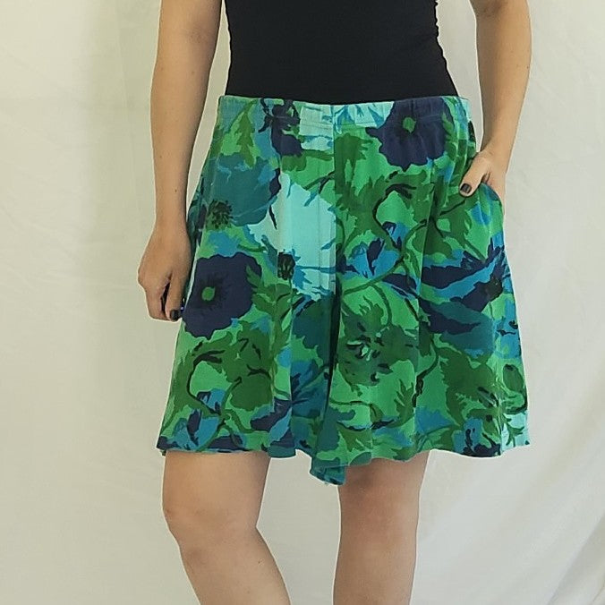 90s Green and Blue Pull On Shorts