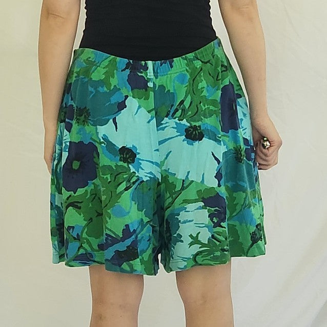 90s Green and Blue Pull On Shorts