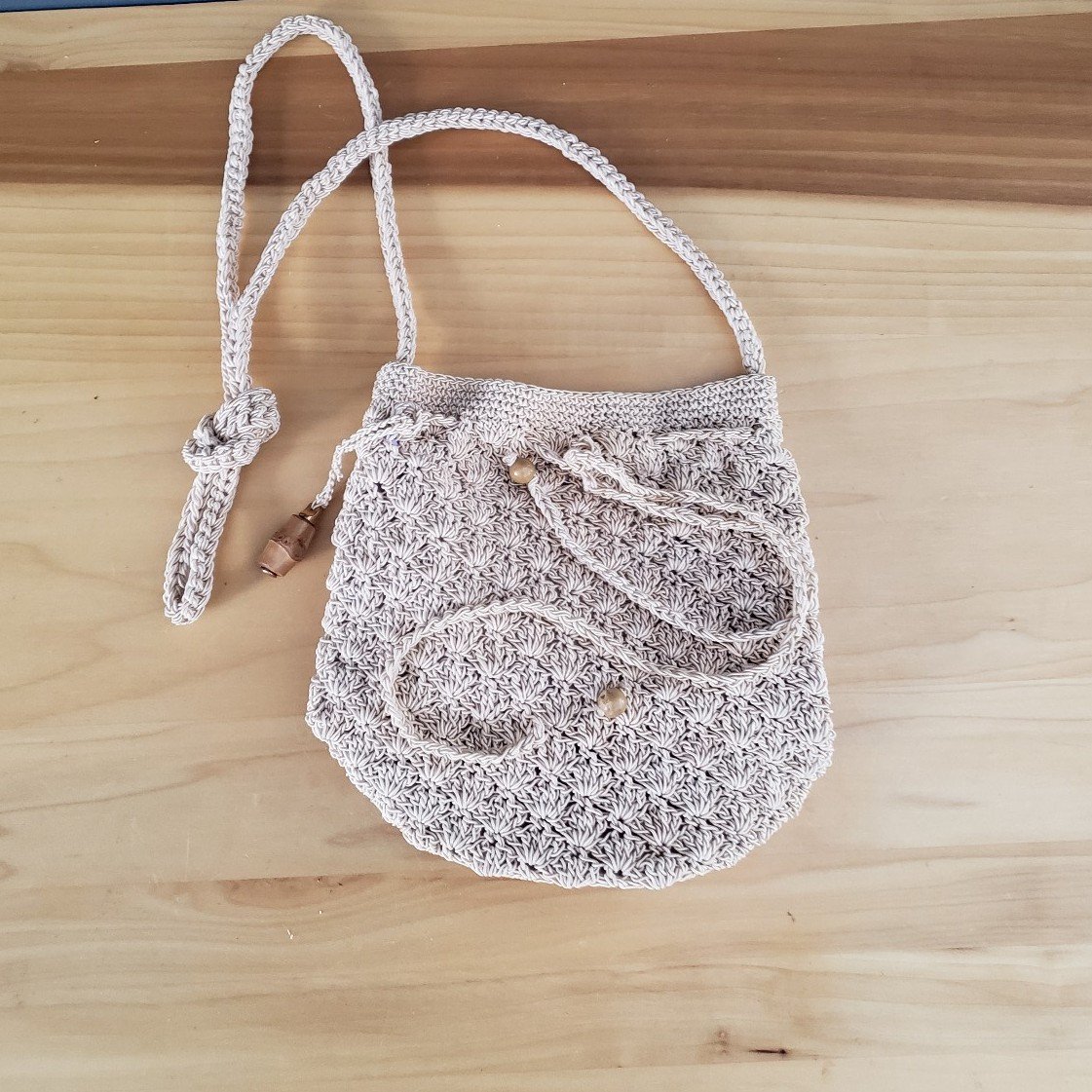 90s Cream Woven Crossbody Bag