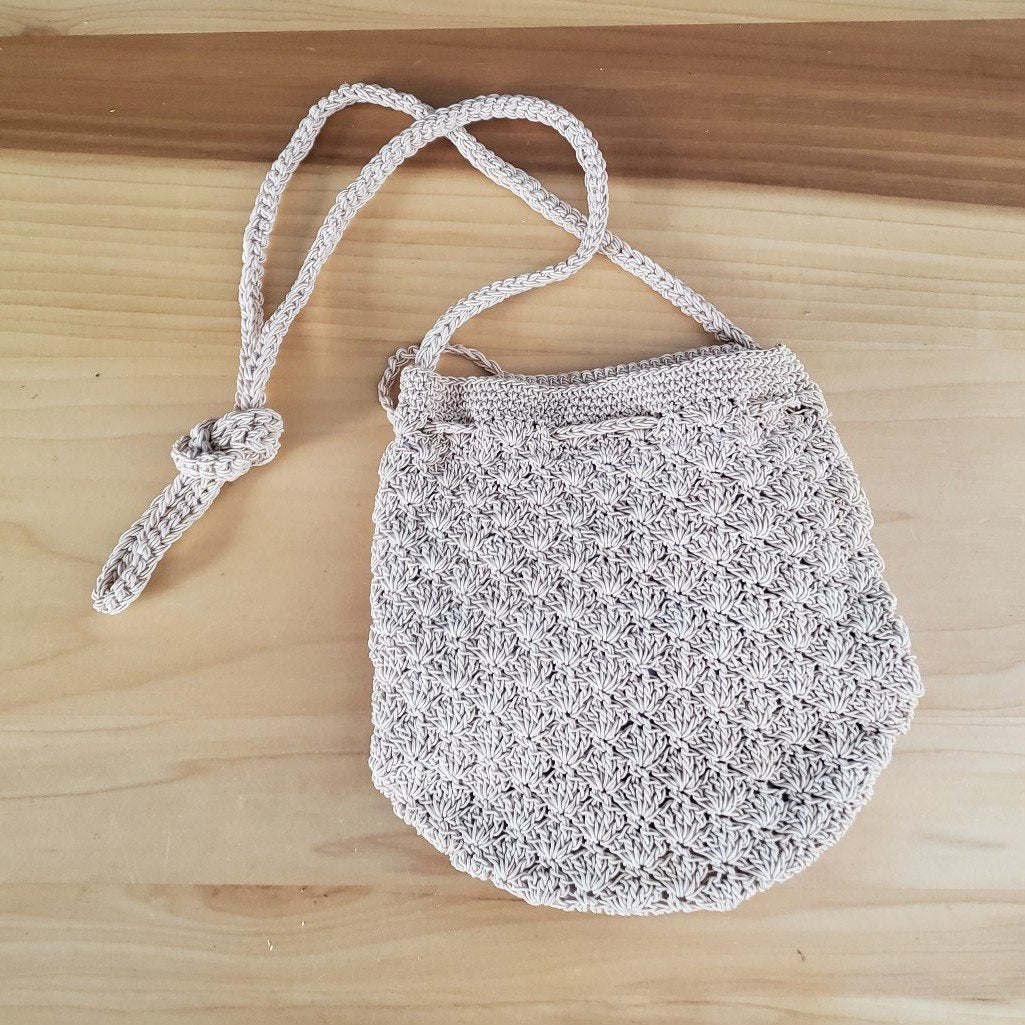 90s Cream Woven Crossbody Bag