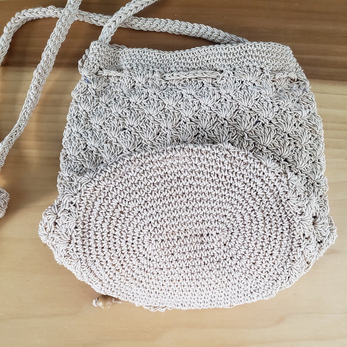 90s Cream Woven Crossbody Bag