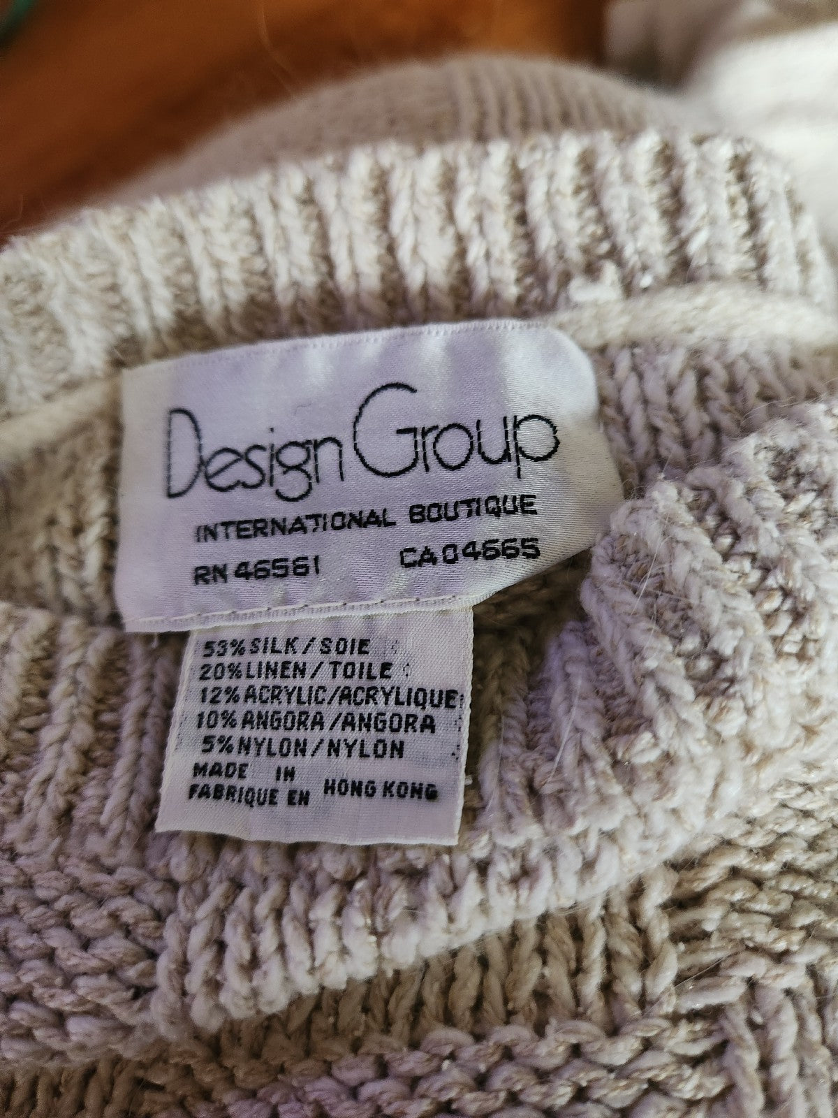 80s Cream Silk Blend Skirt and Sweater Set