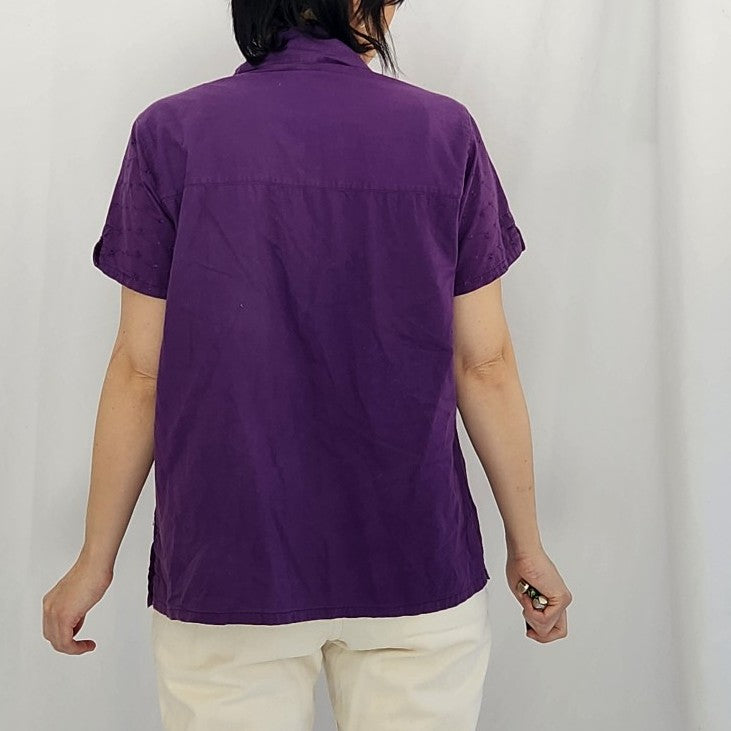 90s 100% Cotton Purple Button Down Shirt