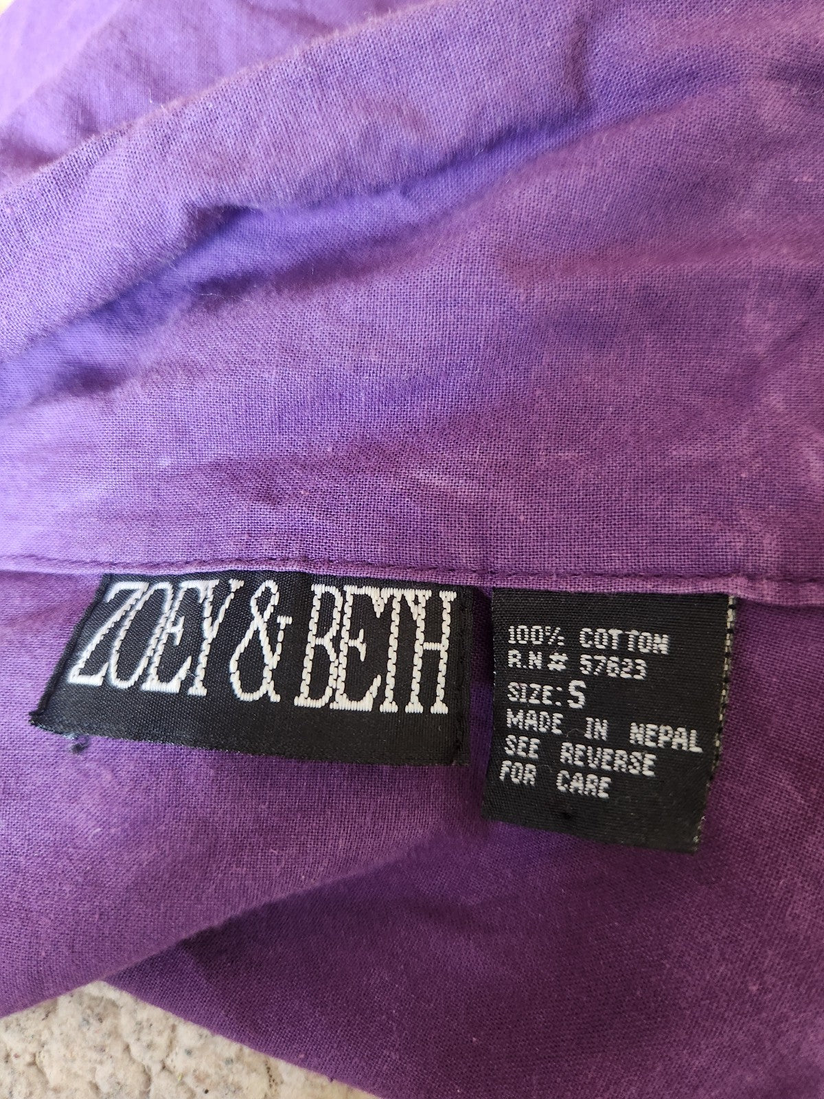 90s 100% Cotton Purple Button Down Shirt