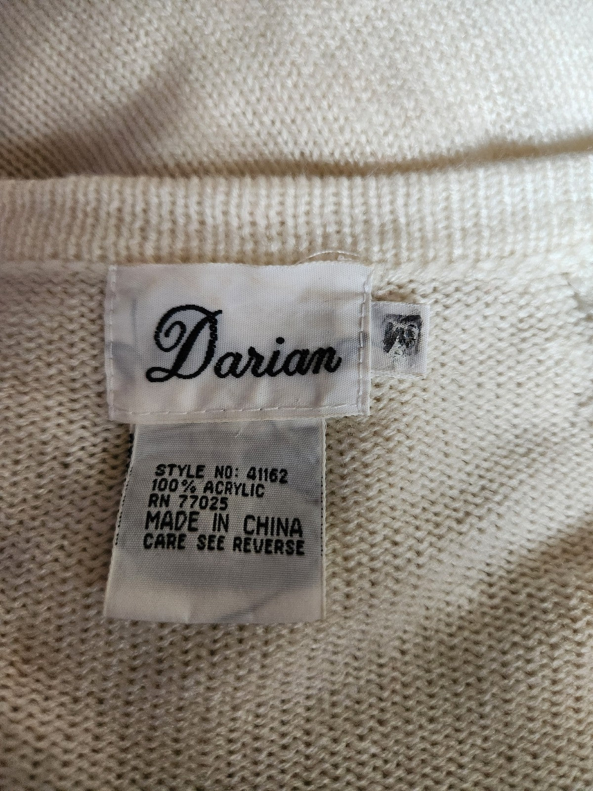 80s Cream Beaded Cardigan