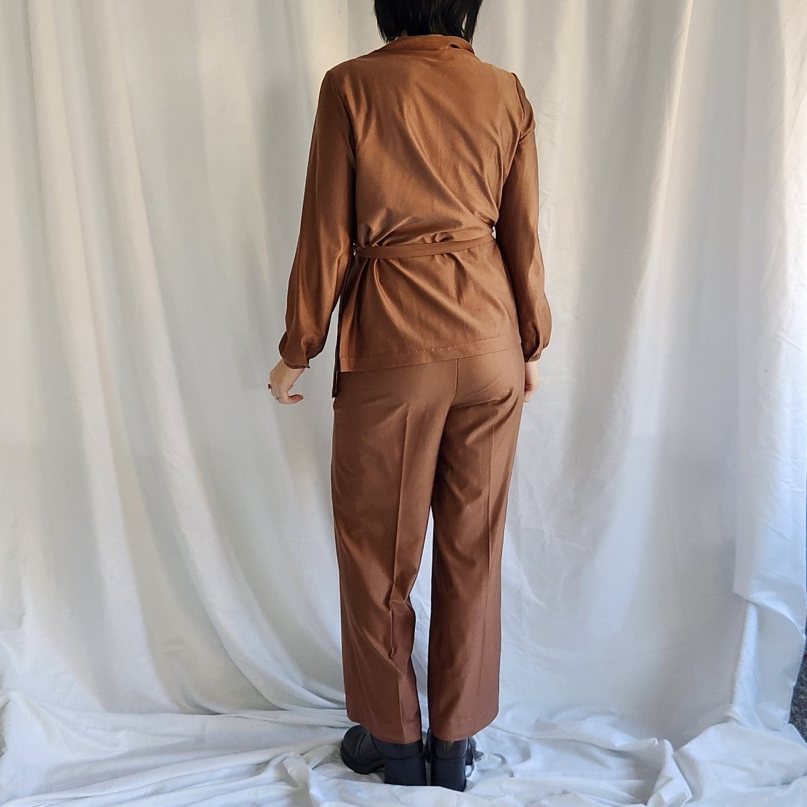 70s Brown Pants and Top Lounge Set