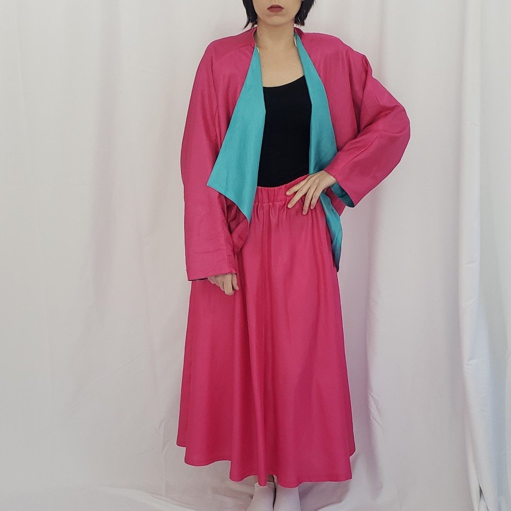 90s Pink Skirt and Jacket Set