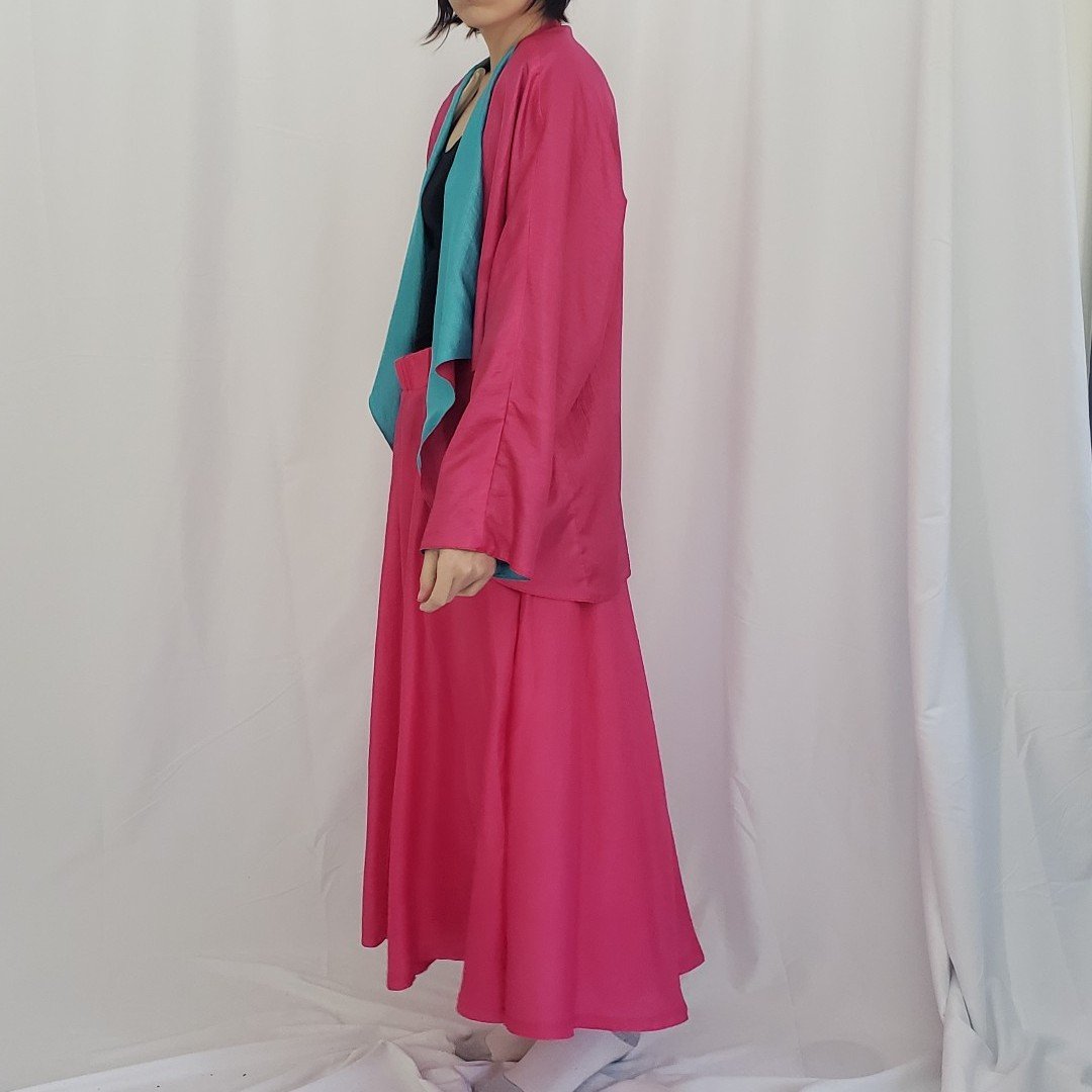 90s Pink Skirt and Jacket Set