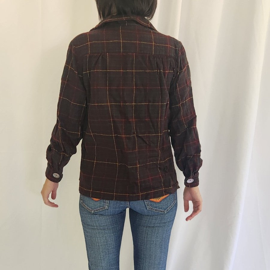 60s/70s Brown Wool Shacket