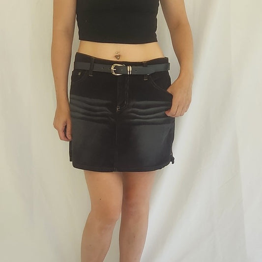 Y2K Black Corduroy Mini Skirt