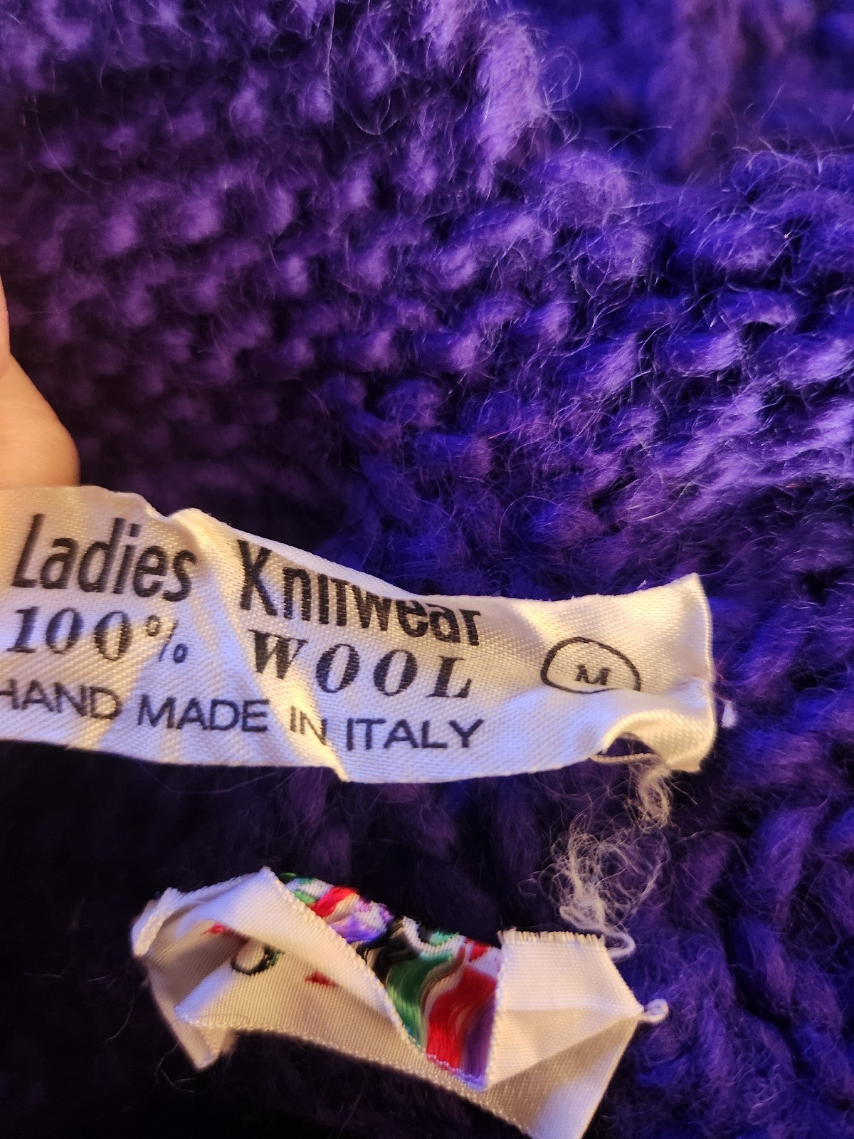 70s Purple Wool Poncho