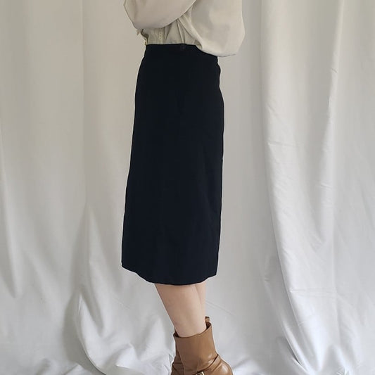 60s/70s Hand Made Black Pencil Skirt