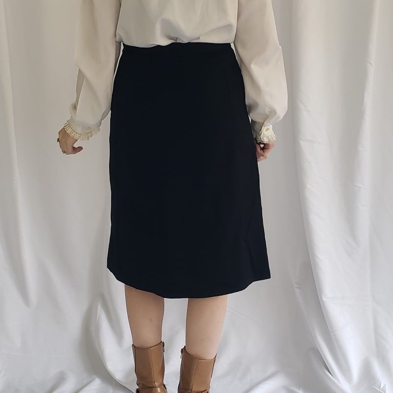 60s/70s Hand Made Black Pencil Skirt