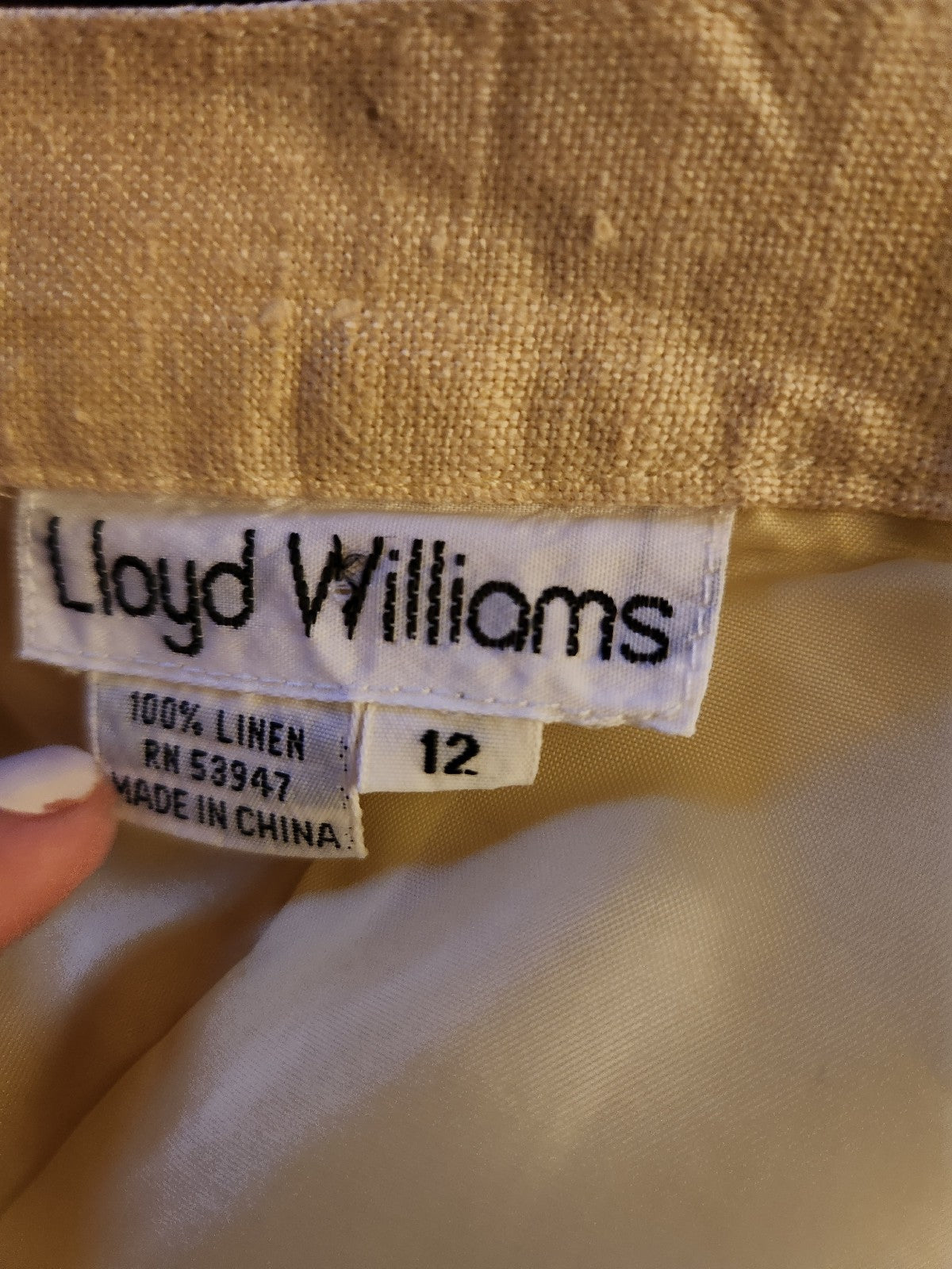 80s/90s Cream Linen Skirt Suit