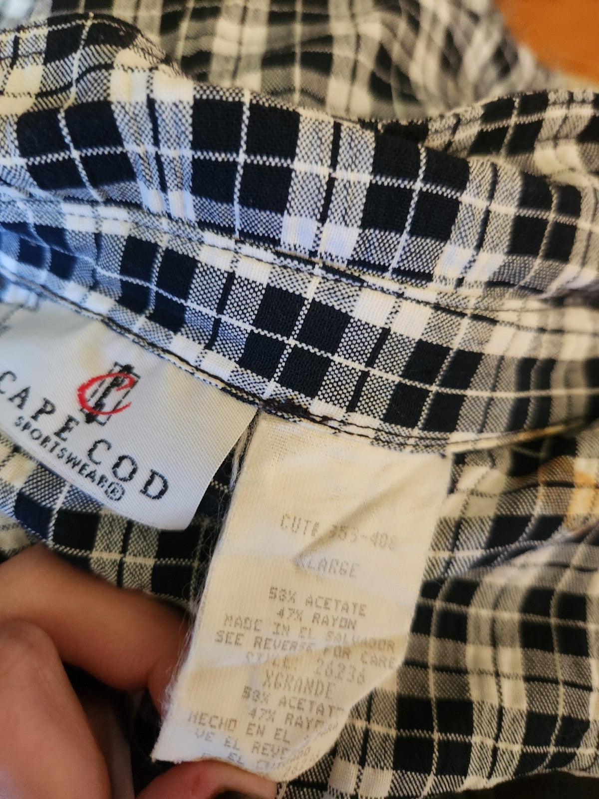 90s Black and White Plaid Sleeveless Button Down