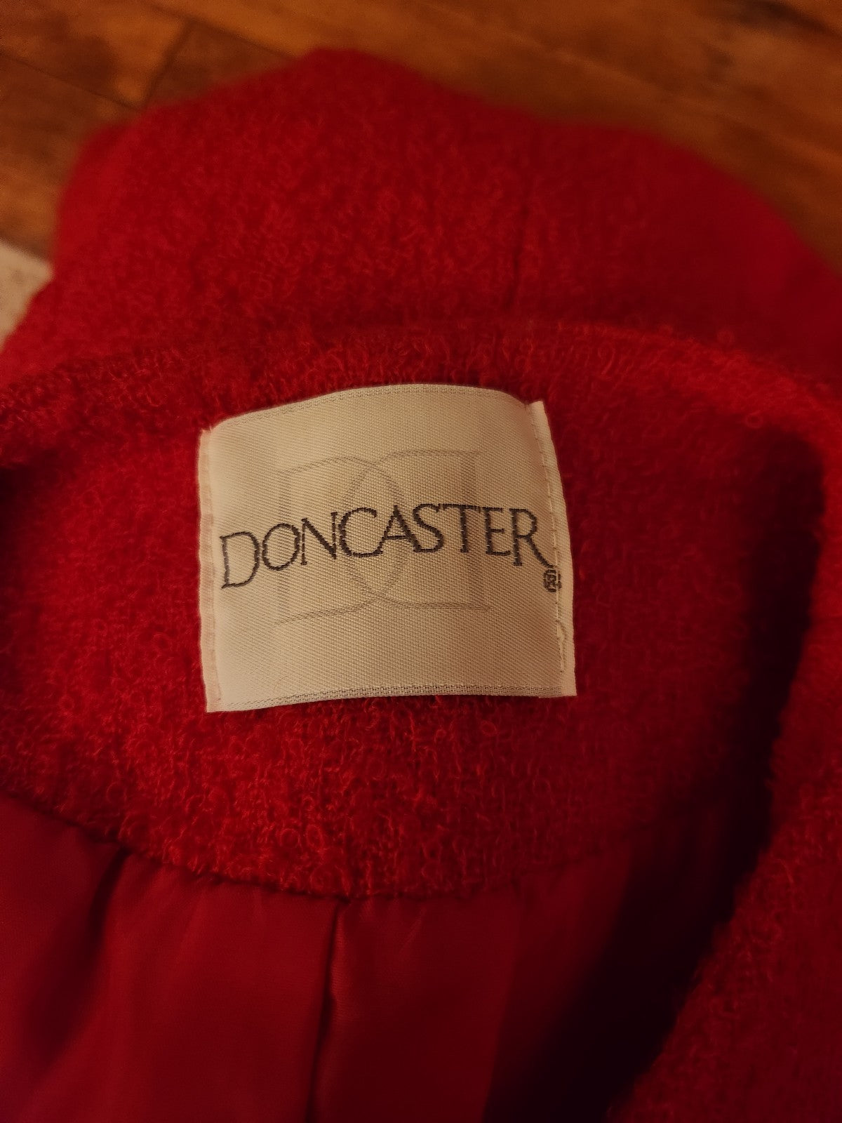 90s Red Boucle Wool Jacket