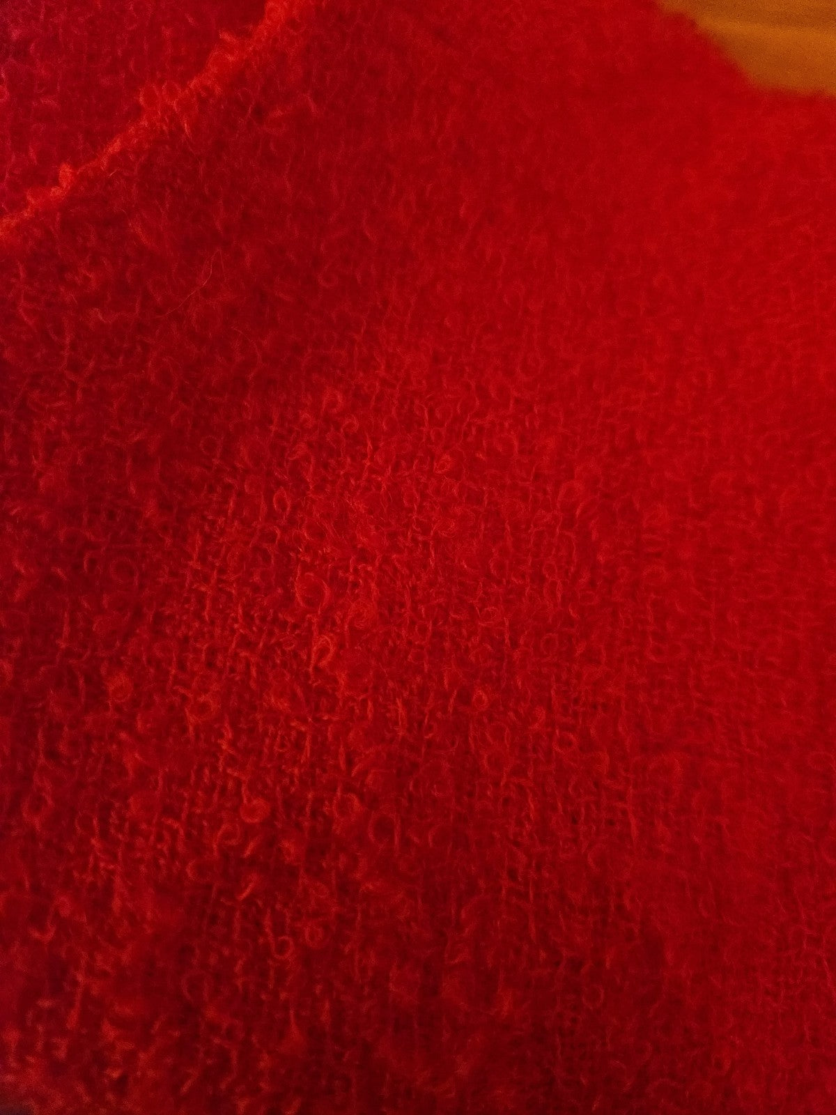 90s Red Boucle Wool Jacket