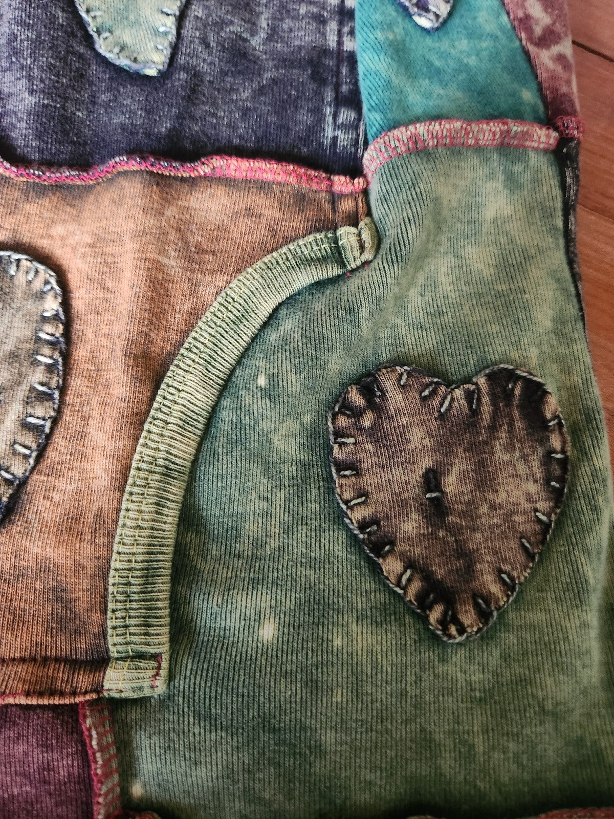 Y2K Brown and Green Zip Up Hoodie