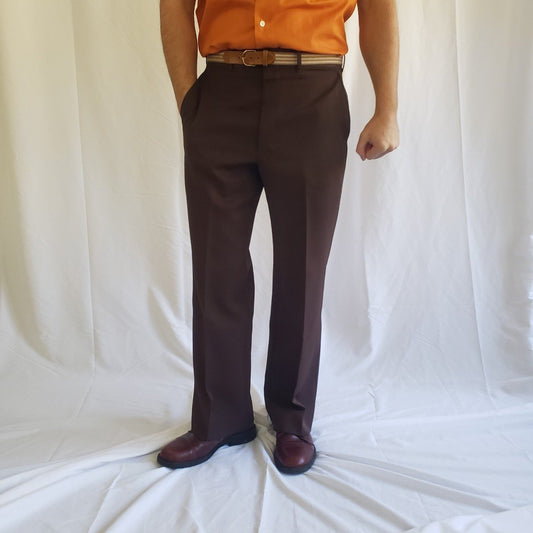 70s/80s Brown Pleated Trousers