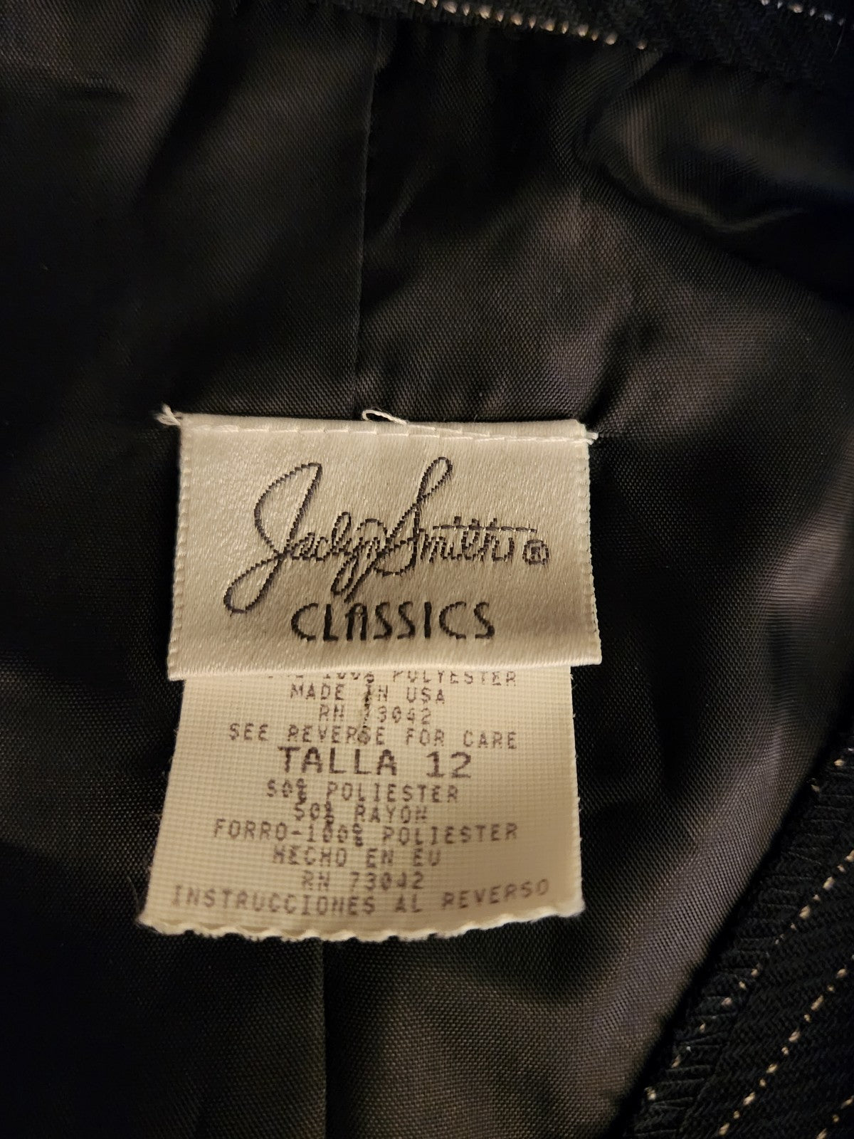 Y2K Navy Blue Pinstripe Zip Up Blazer