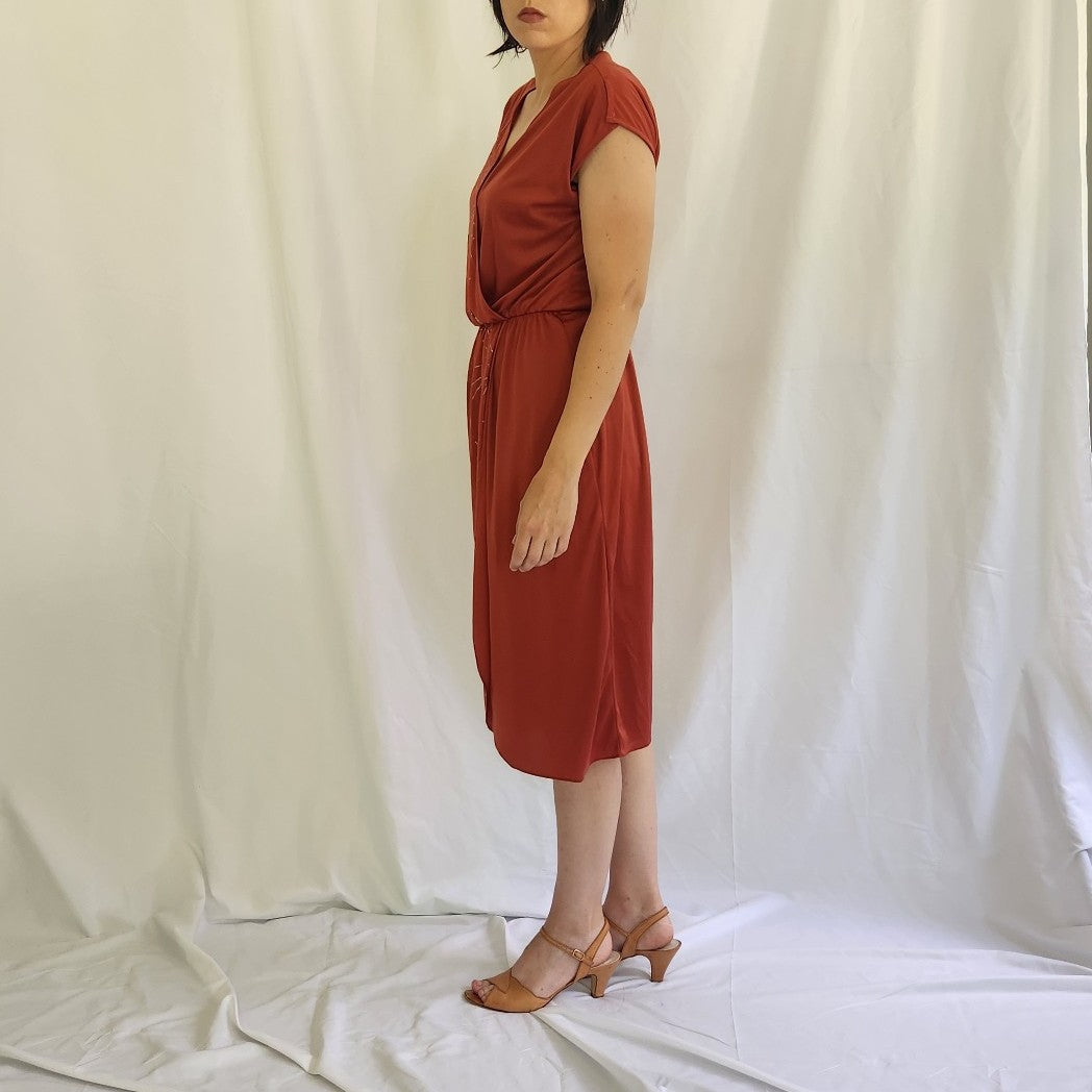 70s Orange Dresss with Silver Accents