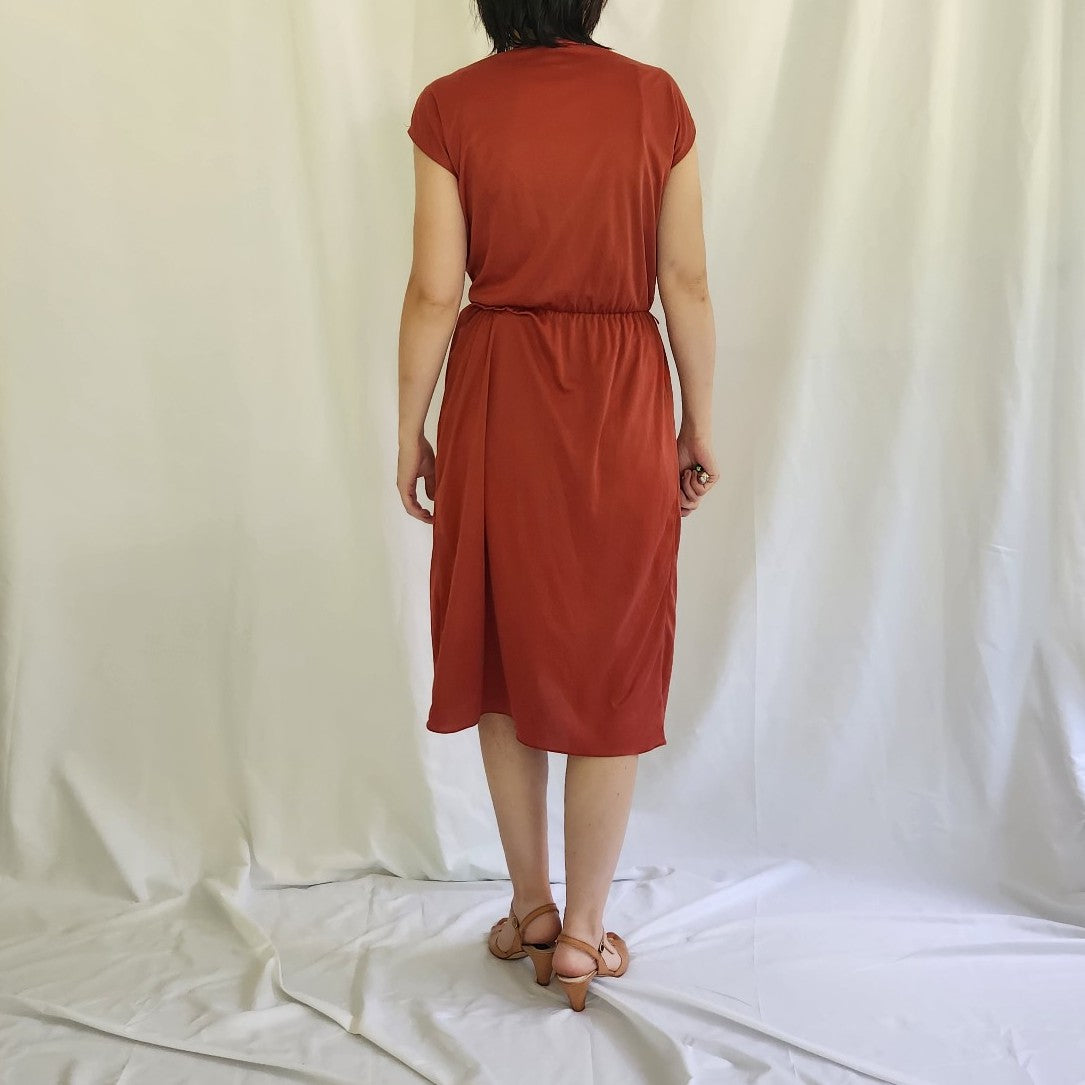 70s Orange Dresss with Silver Accents