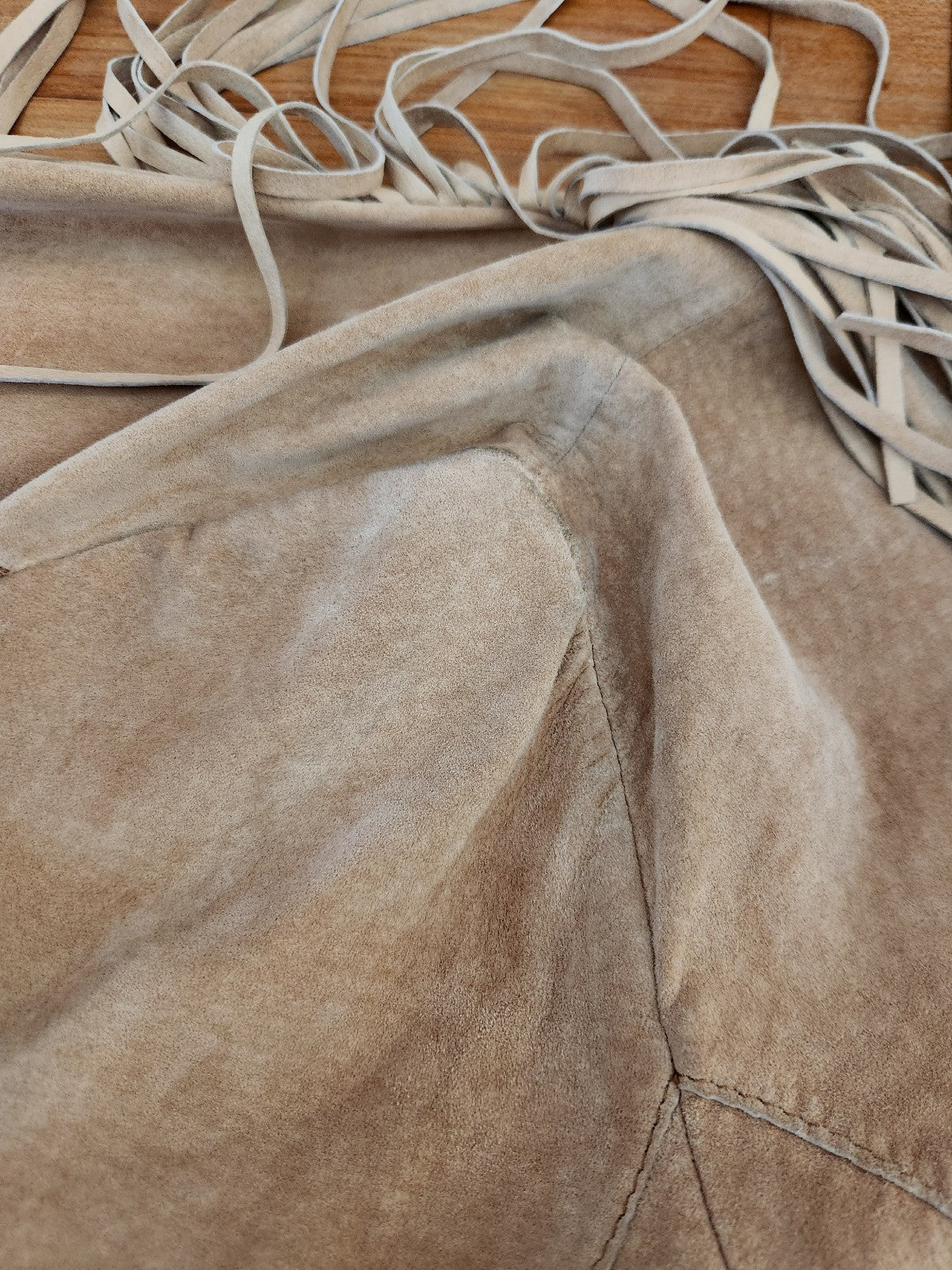 Y2K Tan Suede Jacket With Fringe
