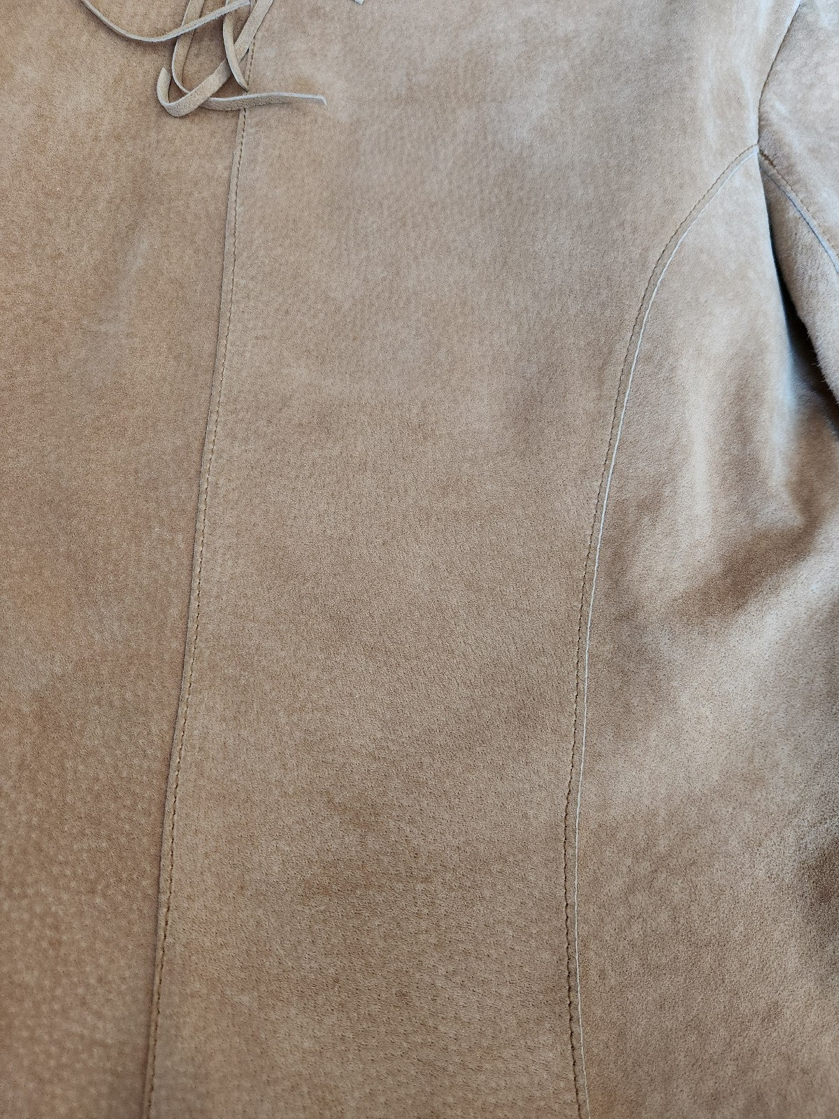 Y2K Tan Suede Jacket With Fringe