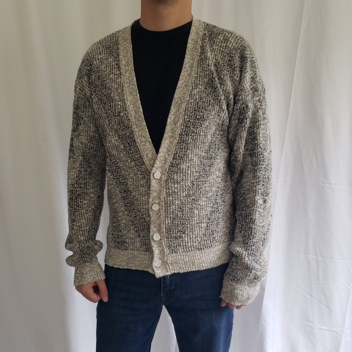 80s/90s Black and White Cardigan