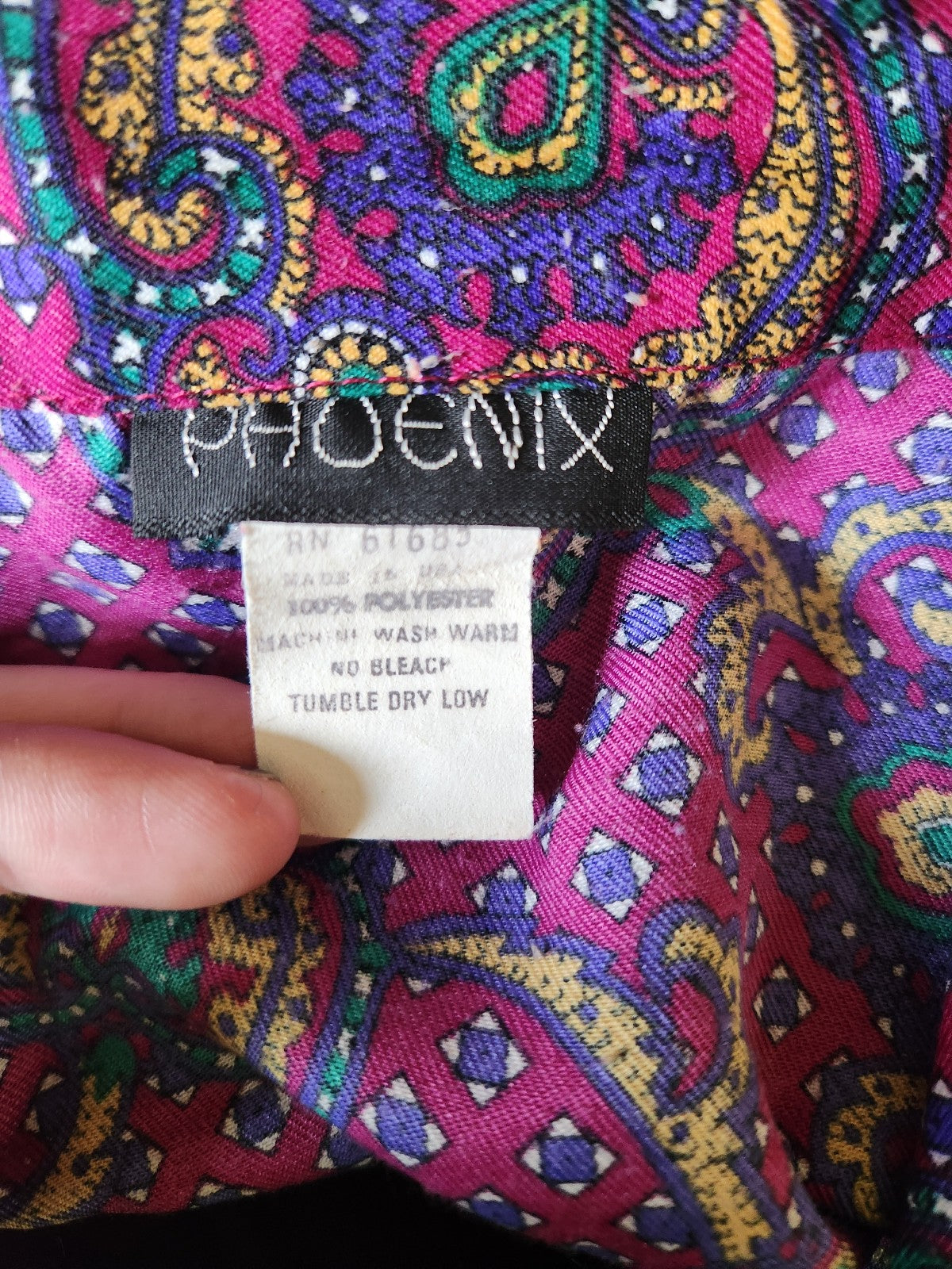 80s Purple Paisley Blouse