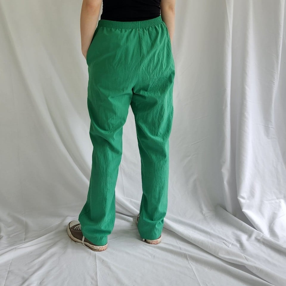 80s Green Windpants