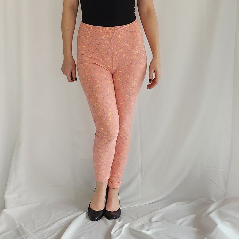 90s Pink Floral Leggings