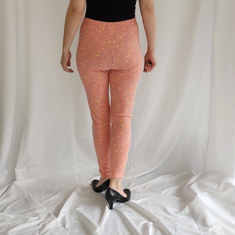 90s Pink Floral Leggings