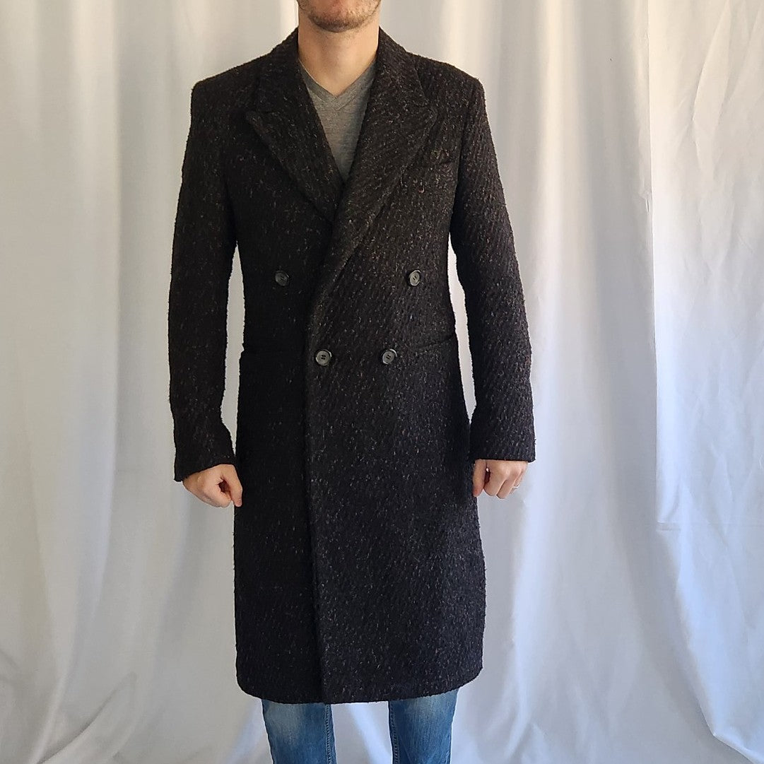 80s/90s Black Wool Overcoat