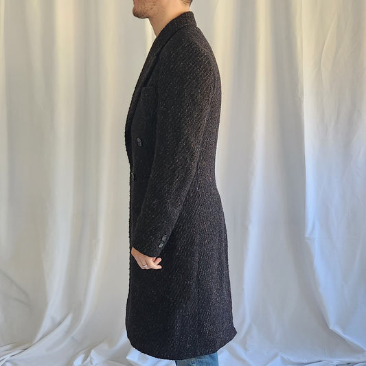 80s/90s Black Wool Overcoat
