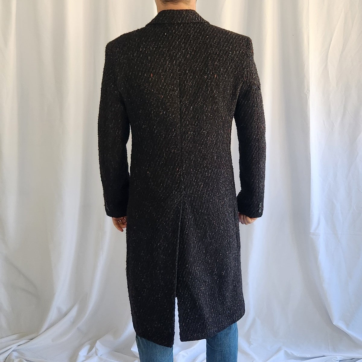 80s/90s Black Wool Overcoat