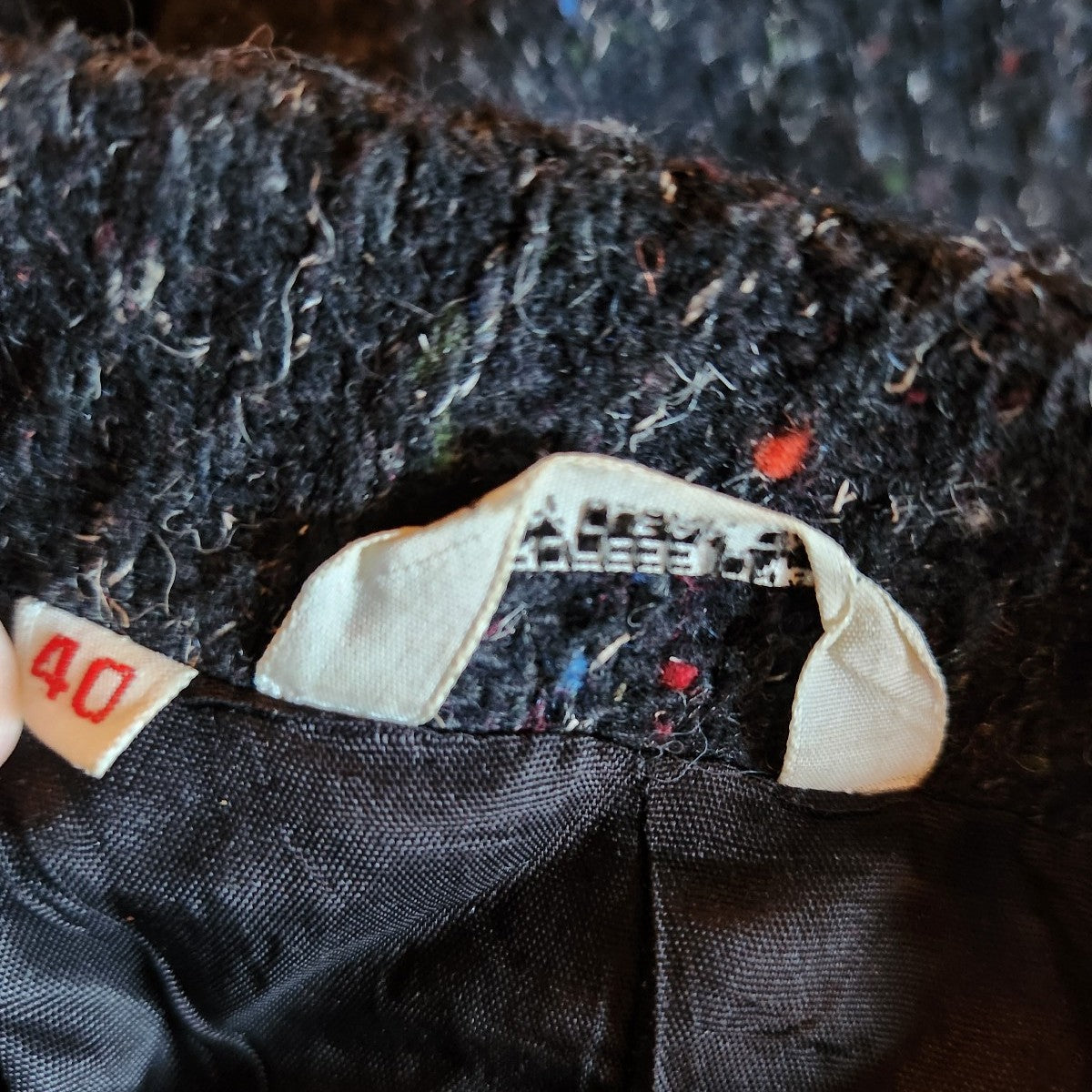 80s/90s Black Wool Overcoat